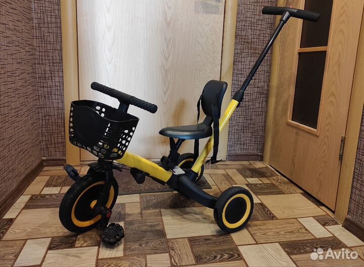 Детский беговел-велосипед 4 в 1 с родительской руч