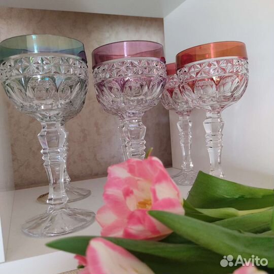 Бокалы хрустальные для вина Германия винтаж