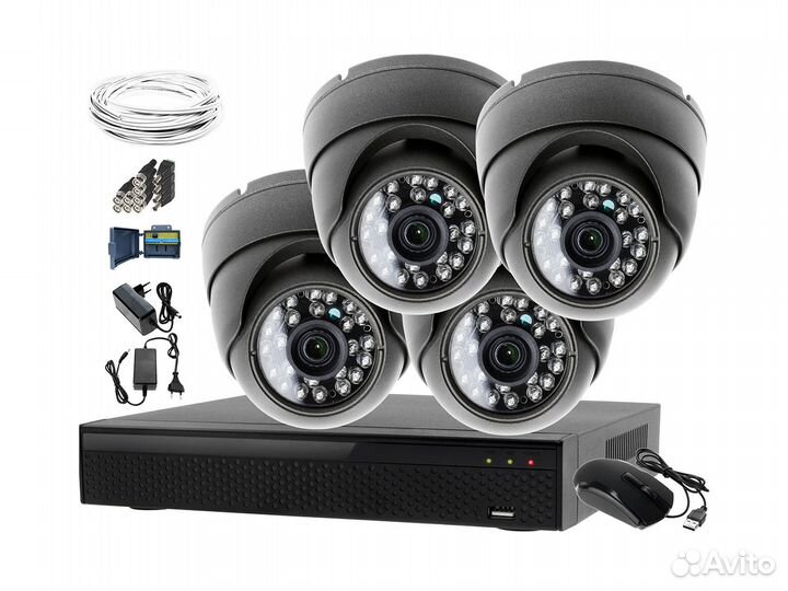 Видеонаблюдение комплект из 4-6-8 камер