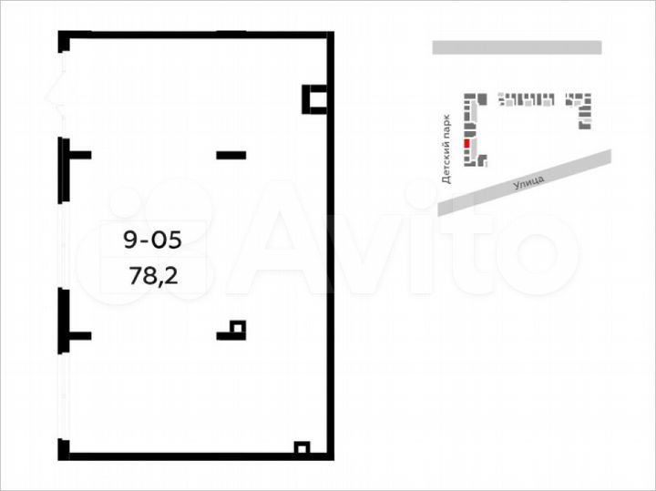 Аренда, торговое помещение площадью 78.2 кв.м