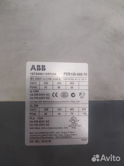 ABB Софтстартер PSR105-600-70