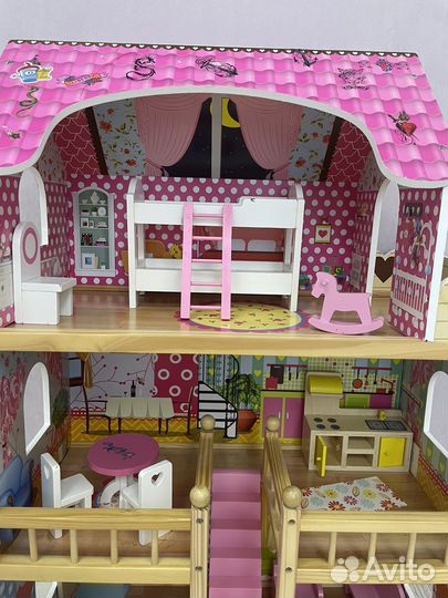 Домик кукольный для барби с мебелью