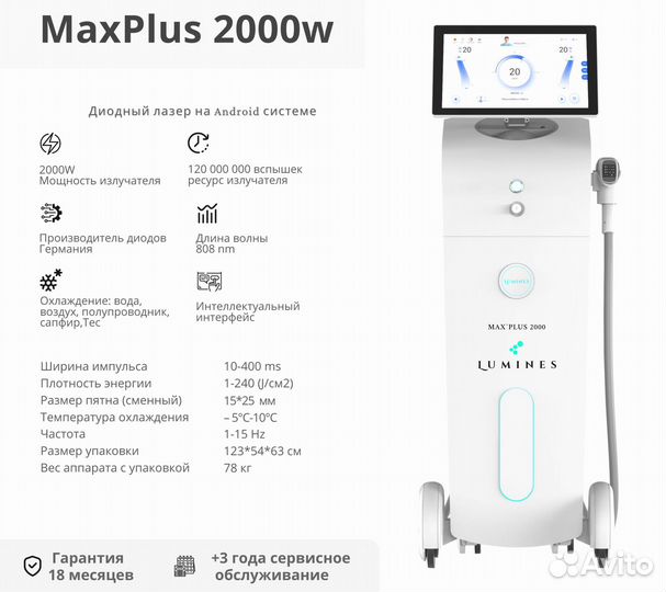 Аппарат для эпиляции Люминес. MaxPlus 2000в