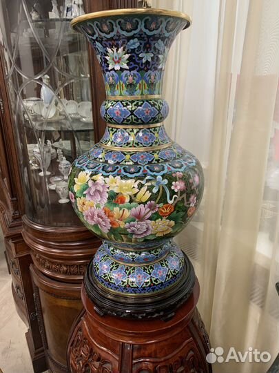 Огромная ваза Клуазоне Китай 58 см
