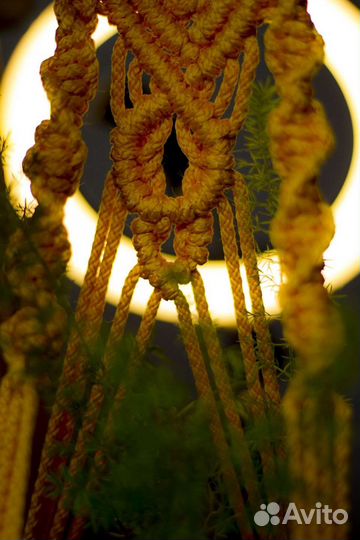 Подвесное кашпо макраме