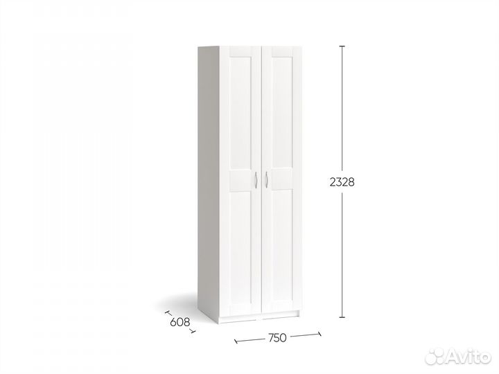 Шкаф IKEA Макс 2 дверь 75х61х233 Белый