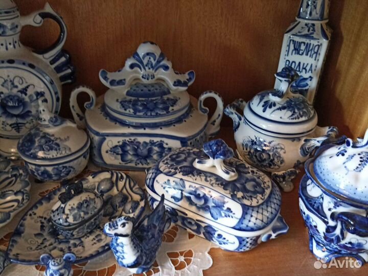 Чайный сервиз гжель вазы, кувшины и тд