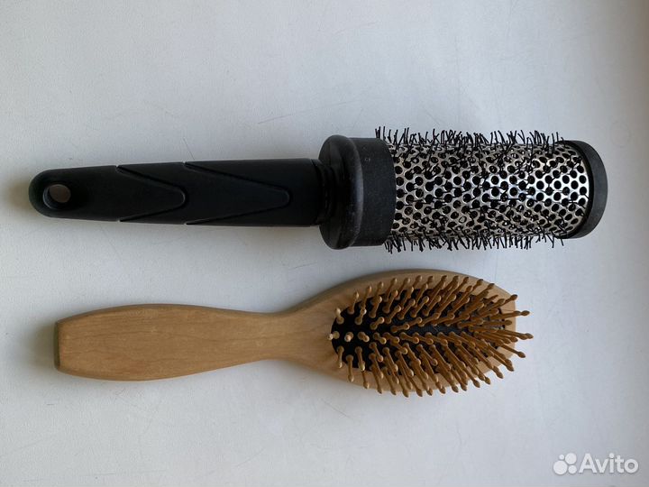 Расческа брашинг, круглая, деревянная