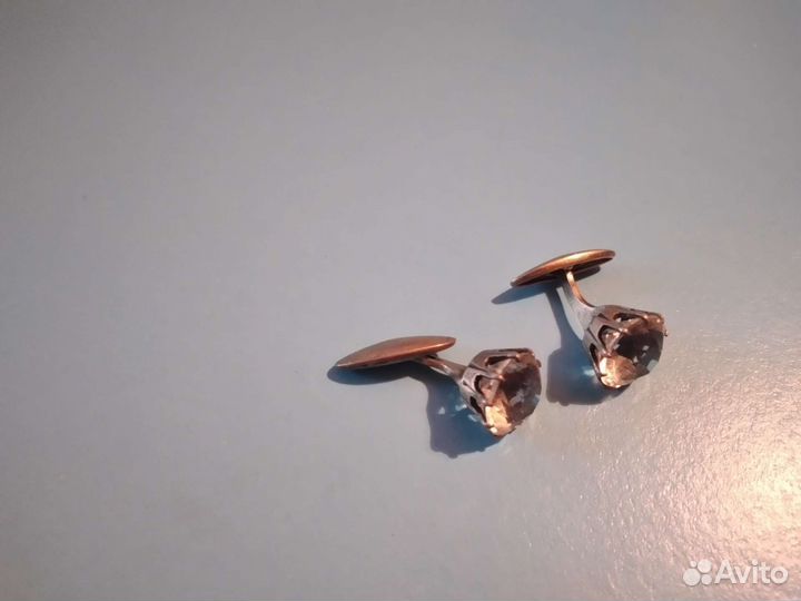 Запонки серебро СССР Хрусталь