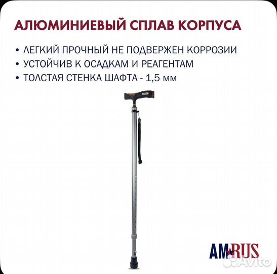 Трость Amrus amcc33 серебрянная