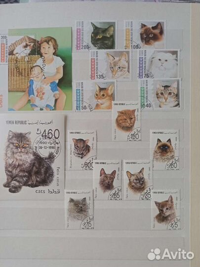 Марки зарубежные кошки фауна