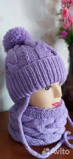 Шапочка и снуд - ог. 48-55 см