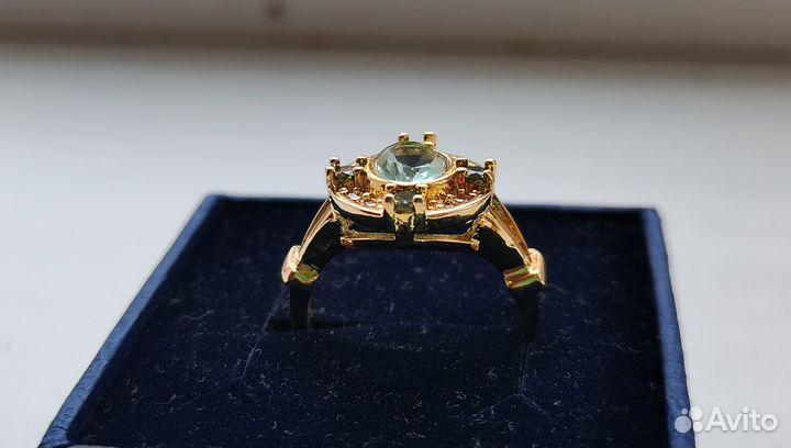 Кольцо женское аквамарин золото 18 карат