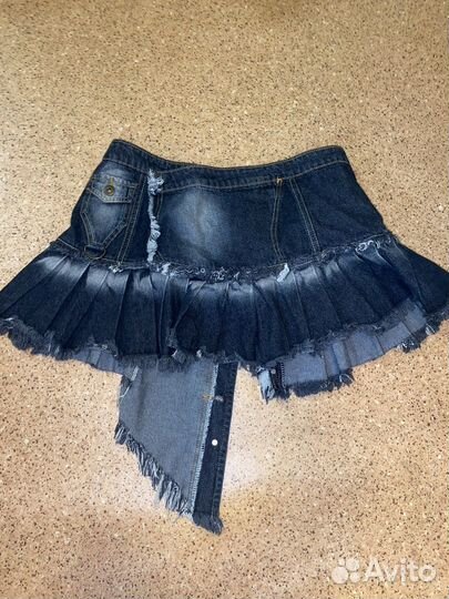 Юбка короткая джинсовая y2k
