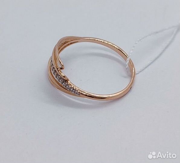 Золотое кольцо с фианитом 19р