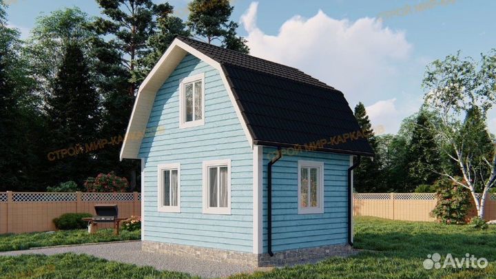 Дачный двухэтажный 5х5м домик