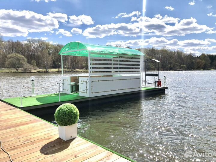 Понтон с беседкой 10х2,5 м