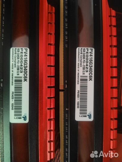 Оперативная память patriot 2x8gb 16gb 3400MHz ddr4