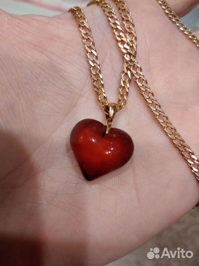 Серебряная подвеска 925 пробы с янтарем