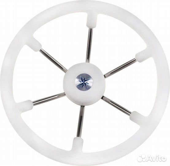 Рулевое колесо leader tanegum белый обод серебряны