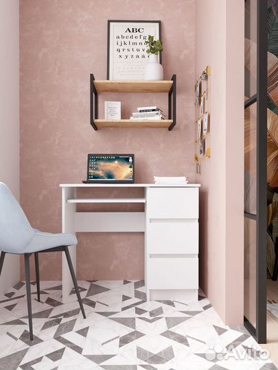 Стол белый без ручек в стиле икеа. Мс-6