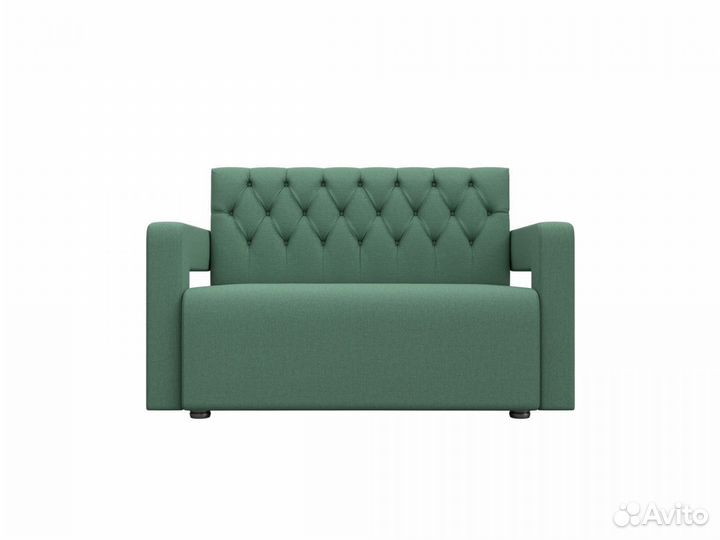 Диван кухонный прямой Рамос Люкс 2-х местный, рогожка, амур зеленый