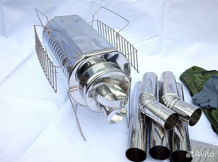 Печь походная Кабанчик на 15 литров с решетками