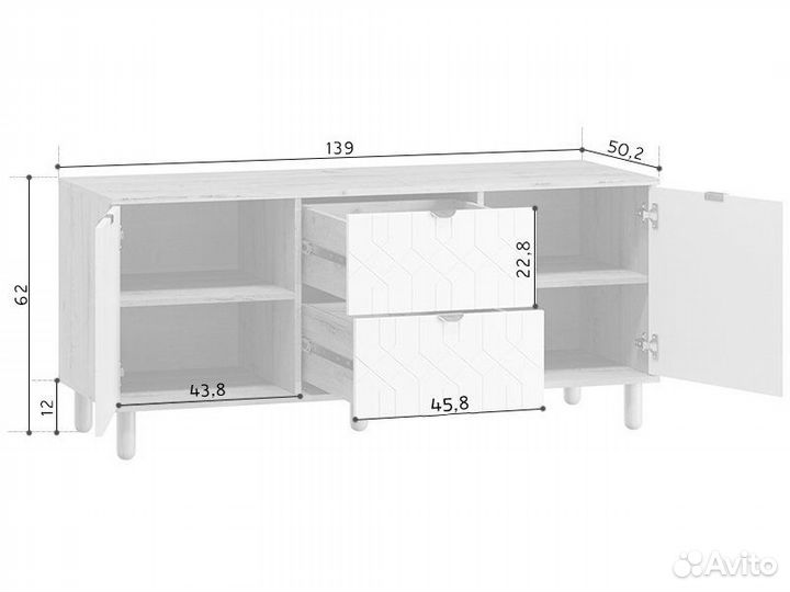 Тв-тумба Теджонс Deco Aquamarine