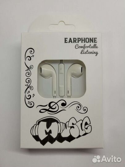 Наушники earpods проводные jack 3.5 чистый звук