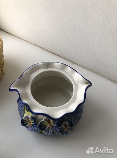 Декоративный заварочный чайник и сахарница