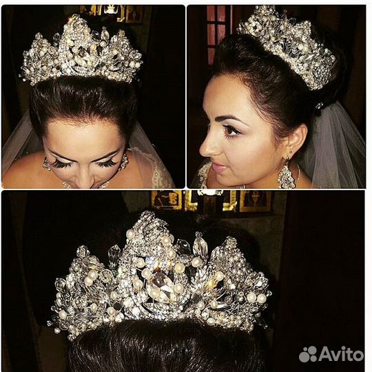 Роскошная Свадебная корона ручной работы