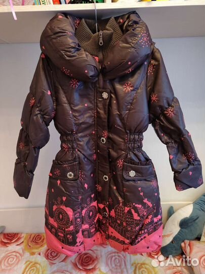 Зимнее пальто для девочки 150