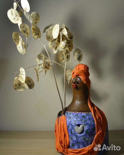 Ваза папье маше для сухоцветов