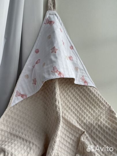 Вафельные полотенца с капюшоном 100*100 см