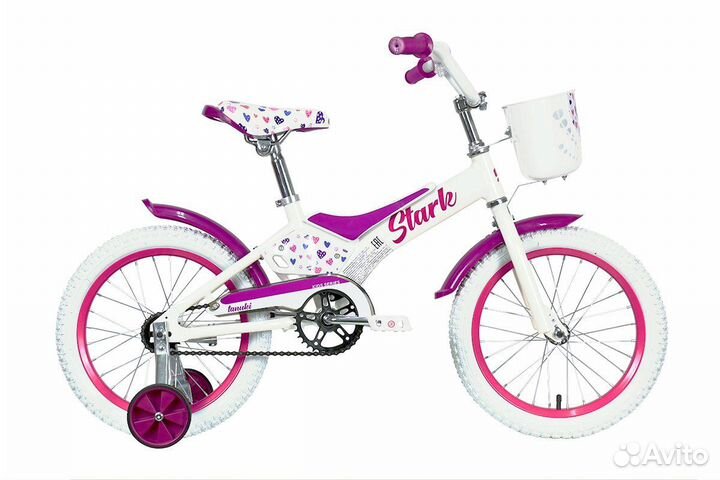 Велосипед Stark'21 Tanuki 16 Girl белый/розовый