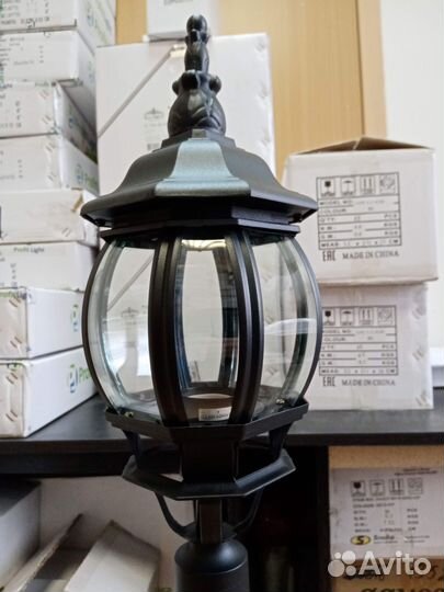 Фонарь-столб уличный садовый металл 116см