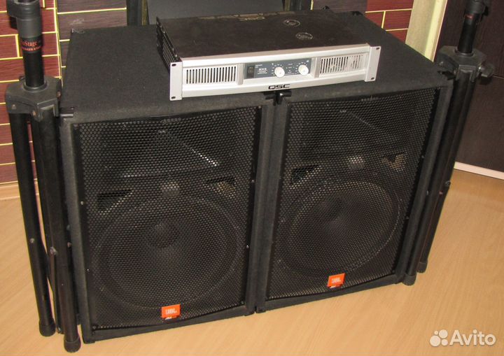 Колонки JBL Pro 1000-2000W JRX115 Усилитель Стойки