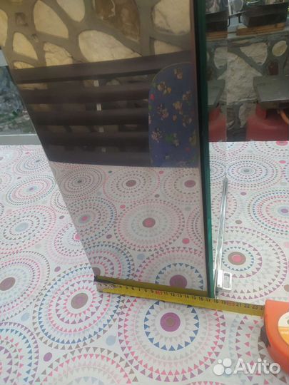 Полка настенная навесная из нержавейки с зеркалом