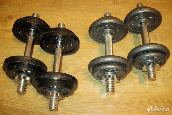 Гантели разборные Torneo и Active 2х10 кг 30 мм