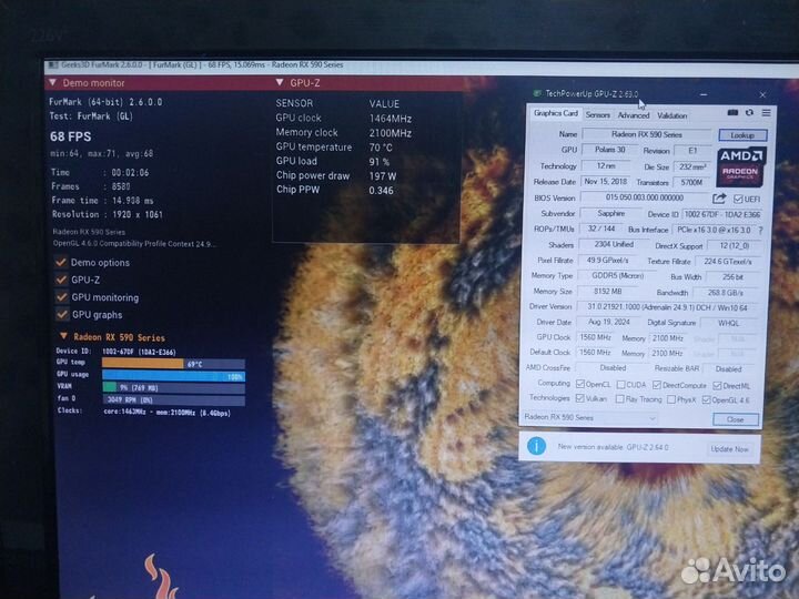 Видеокарта RX 590 Sapphire nitro+