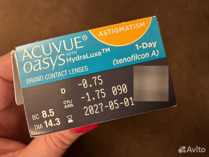 Линзы acuvue oasys astigmatism -0,75