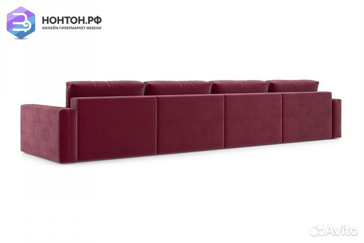 Диван прямой тик-так Монарх бордовый