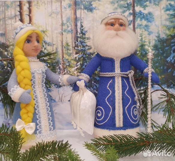 Дед Мороз и Снегурочка (интерьерная игрушка)