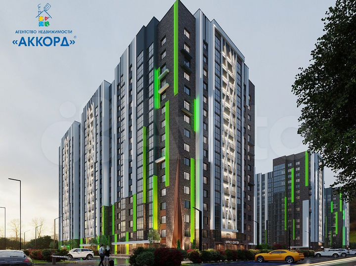 2-к. квартира, 56,2 м², 7/16 эт.