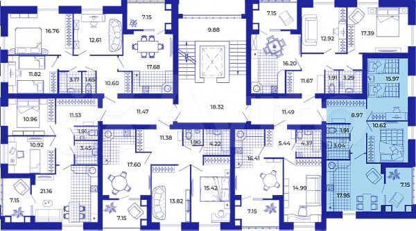 2-к. квартира, 65,6 м², 4/9 эт.