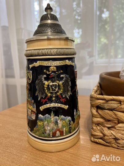 Винтажная керамическая пивная кружка Германия