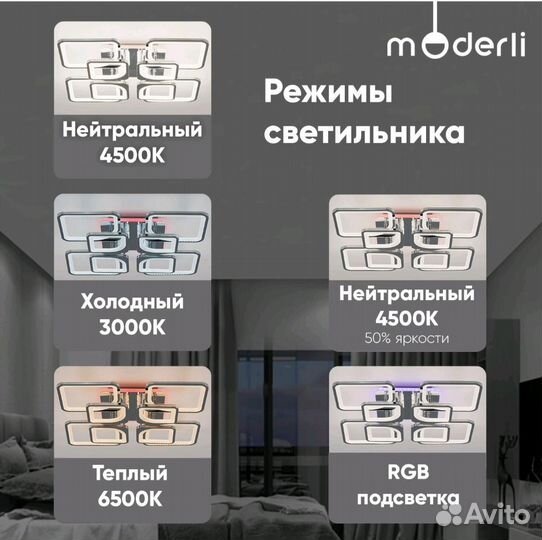 Люстра светодиодная с пультом