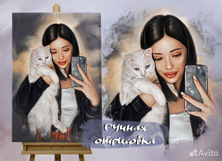 Портрет по фото на холсте Омск