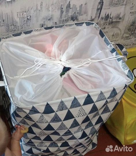 Мешок корзина для хранения белья и игрушек