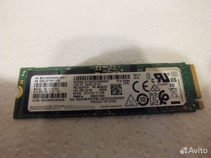SSD Samsung 960 EVO 256 гб OEM